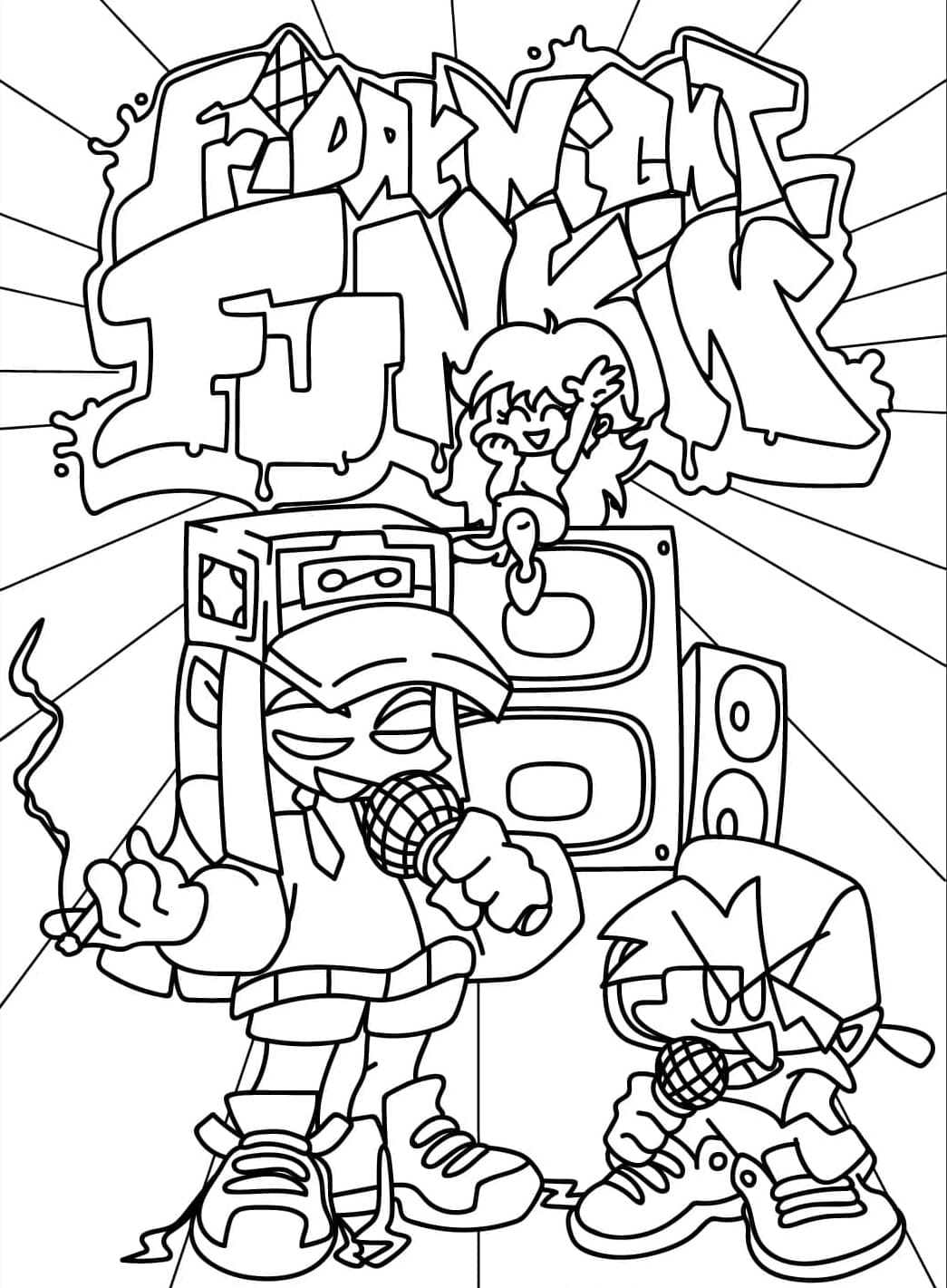 Friday Night Funkin Tegninger til Farvelægning