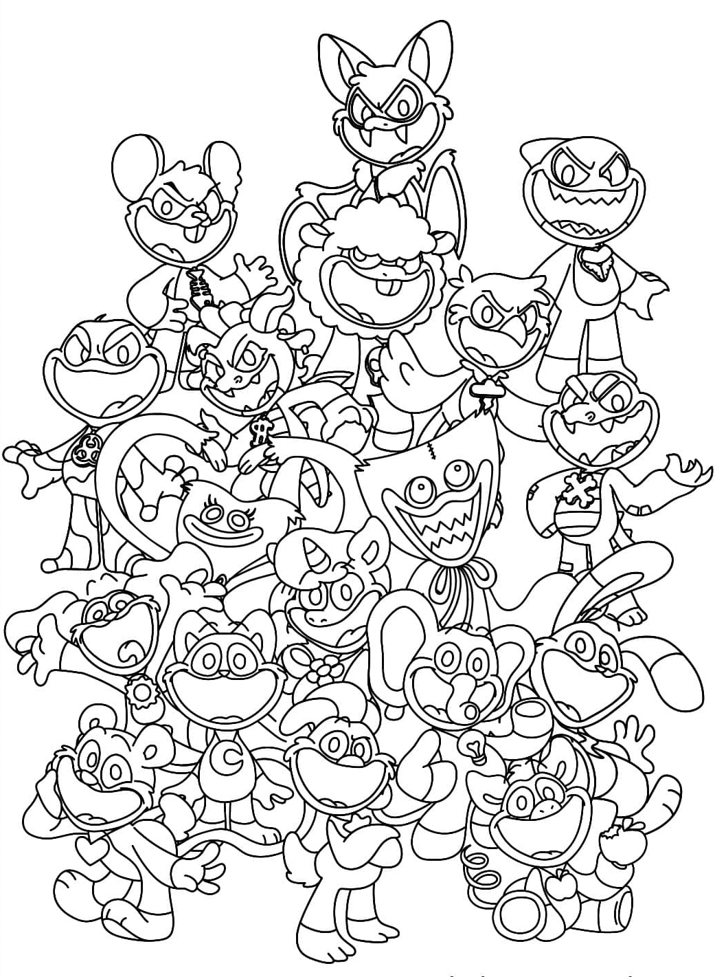 Poppy Playtime 4 Karakterer Tegninger til Farvelægning