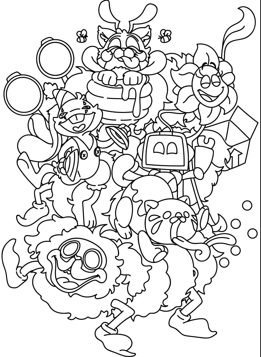 Poppy Playtime enkel Tegninger til Farvelægning