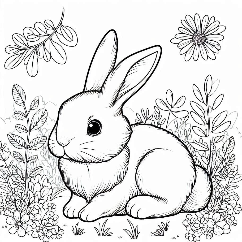 Realistisk kanin Tegninger til Farvelægning