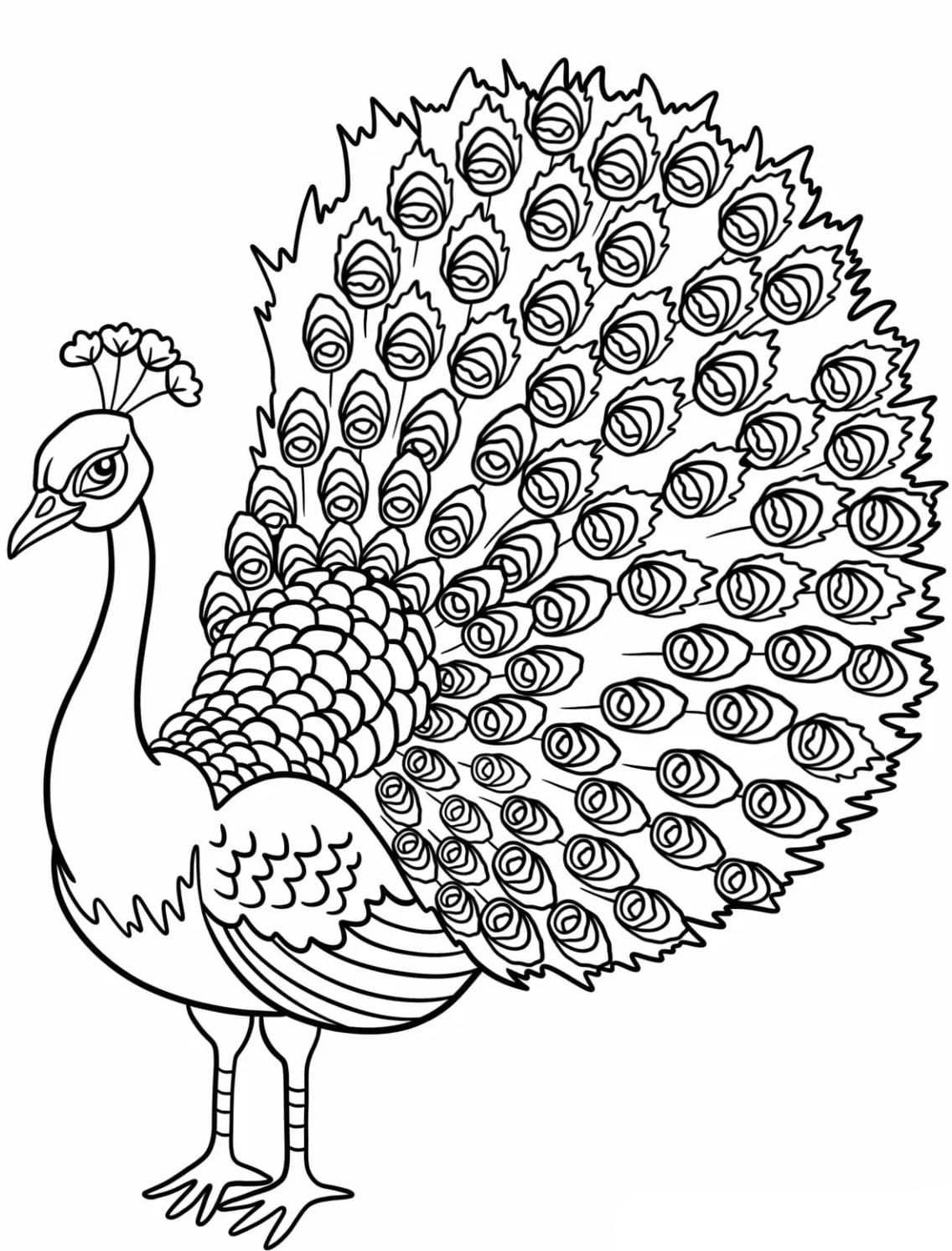 Påfugl Tegninger til Farvelægning