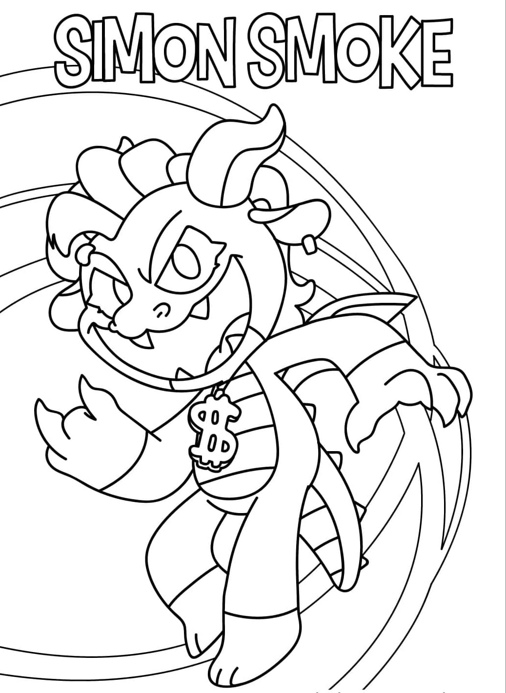 Simon Smoke i Nightmare Critters Tegninger til Farvelægning