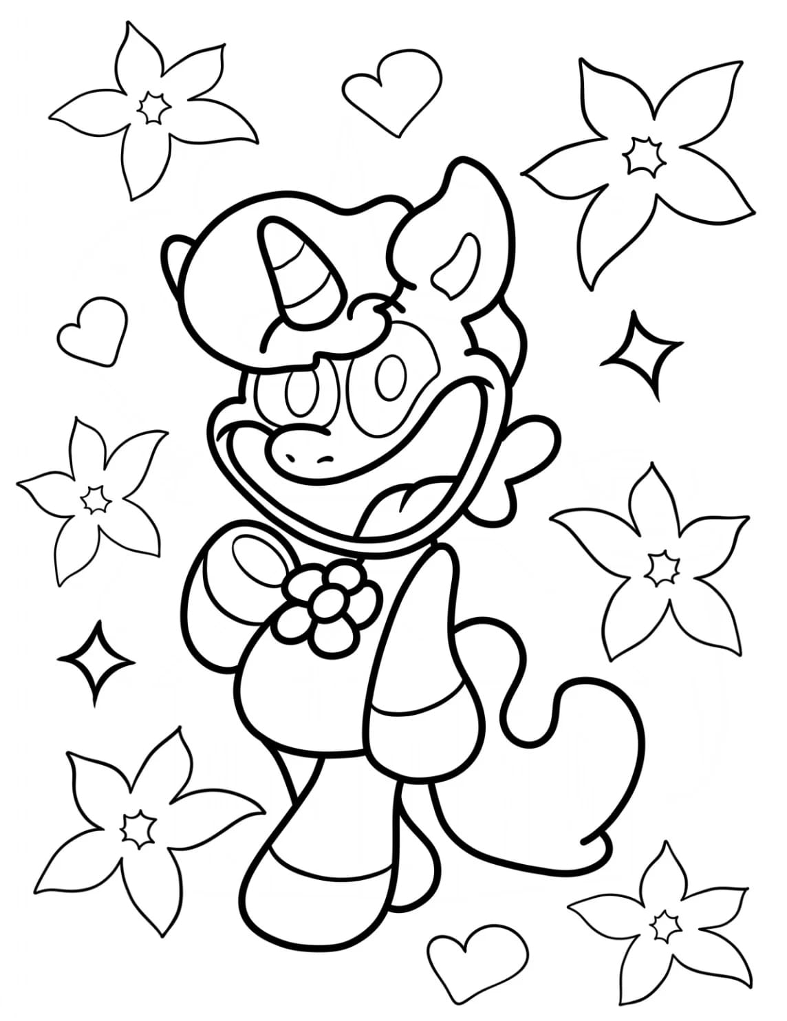 Smiling Critters CraftyCorn Tegninger til Farvelægning