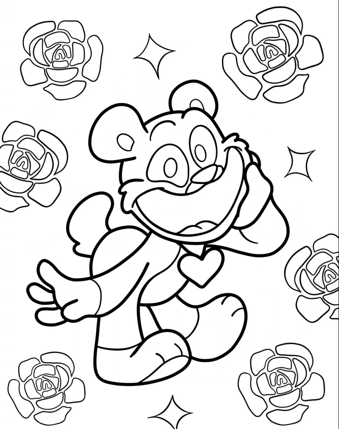 Smiling Critters enkel Tegninger til Farvelægning