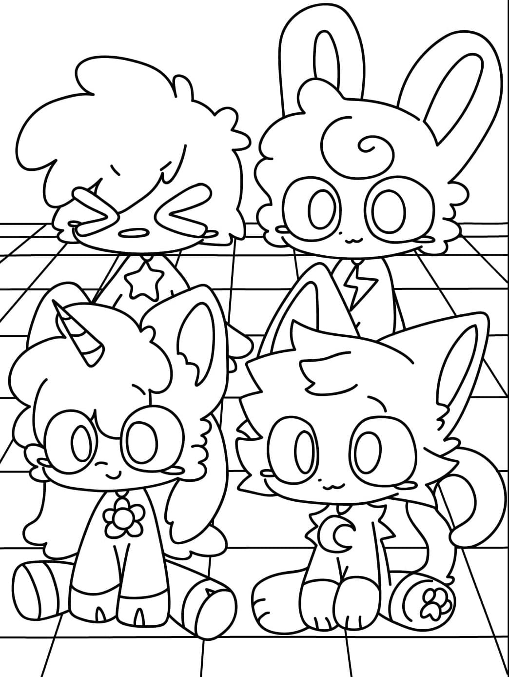 Smiling Critters for barn Tegninger til Farvelægning