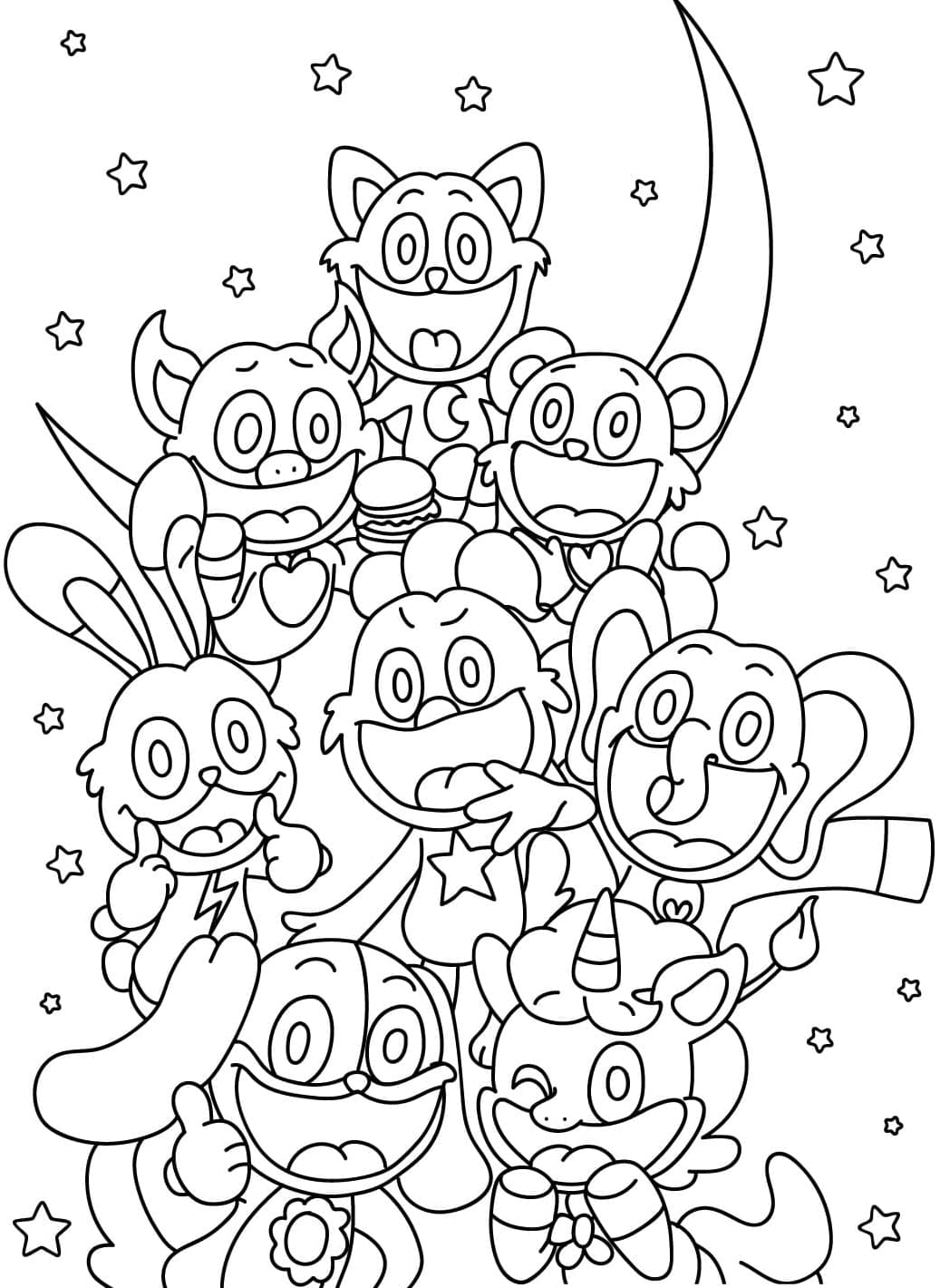 Smiling Critters Gratis udskrivning Tegninger til Farvelægning