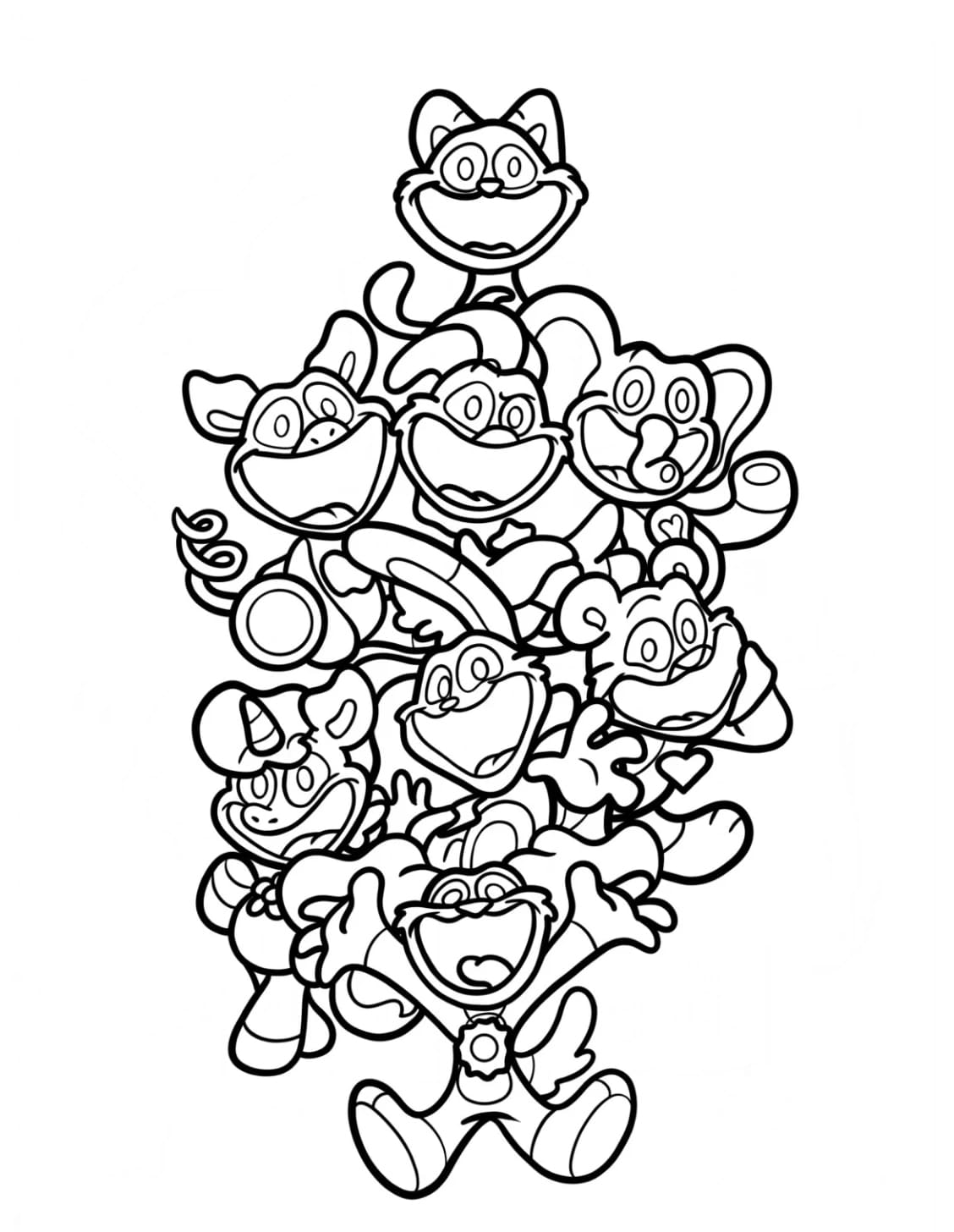 Smiling Critters Karakterer Tegninger til Farvelægning