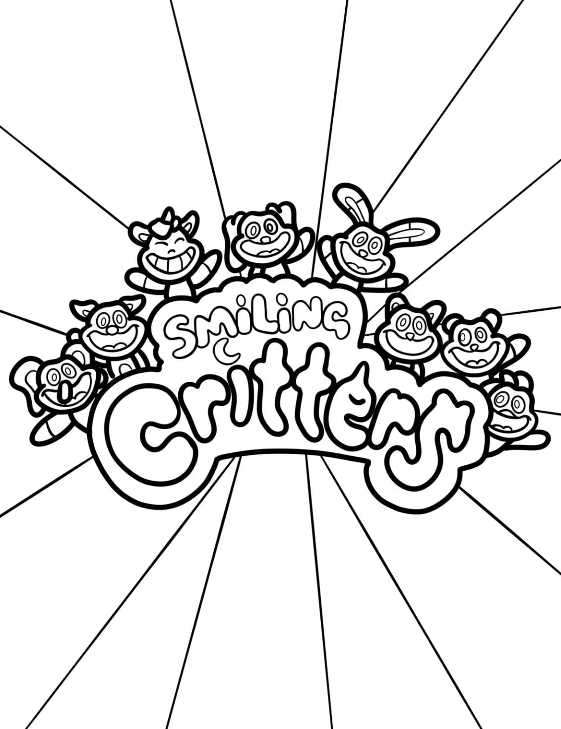 Smiling Critters Tegninger til Farvelægning