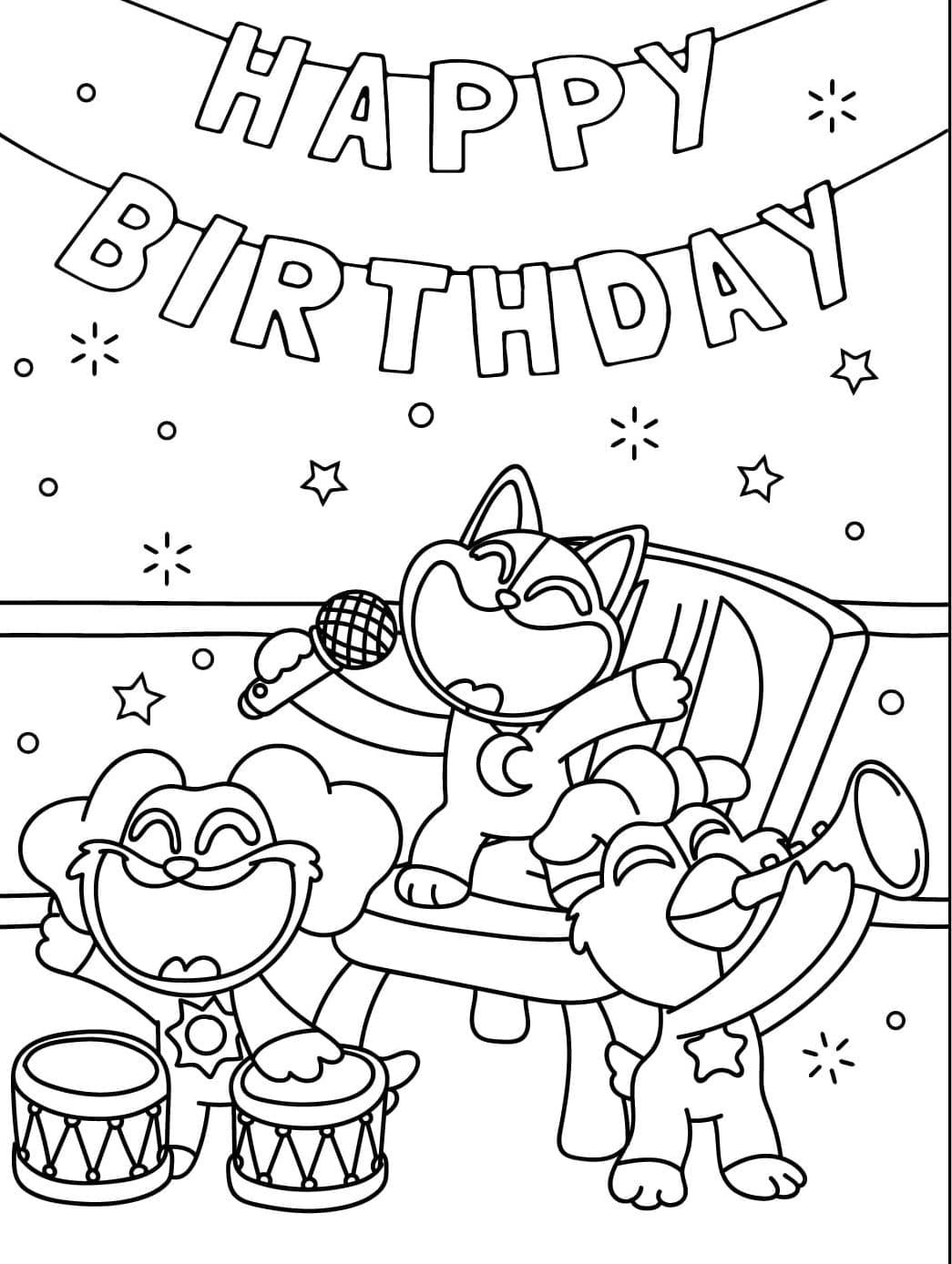 Smiling Critters sjov Tegninger til Farvelægning