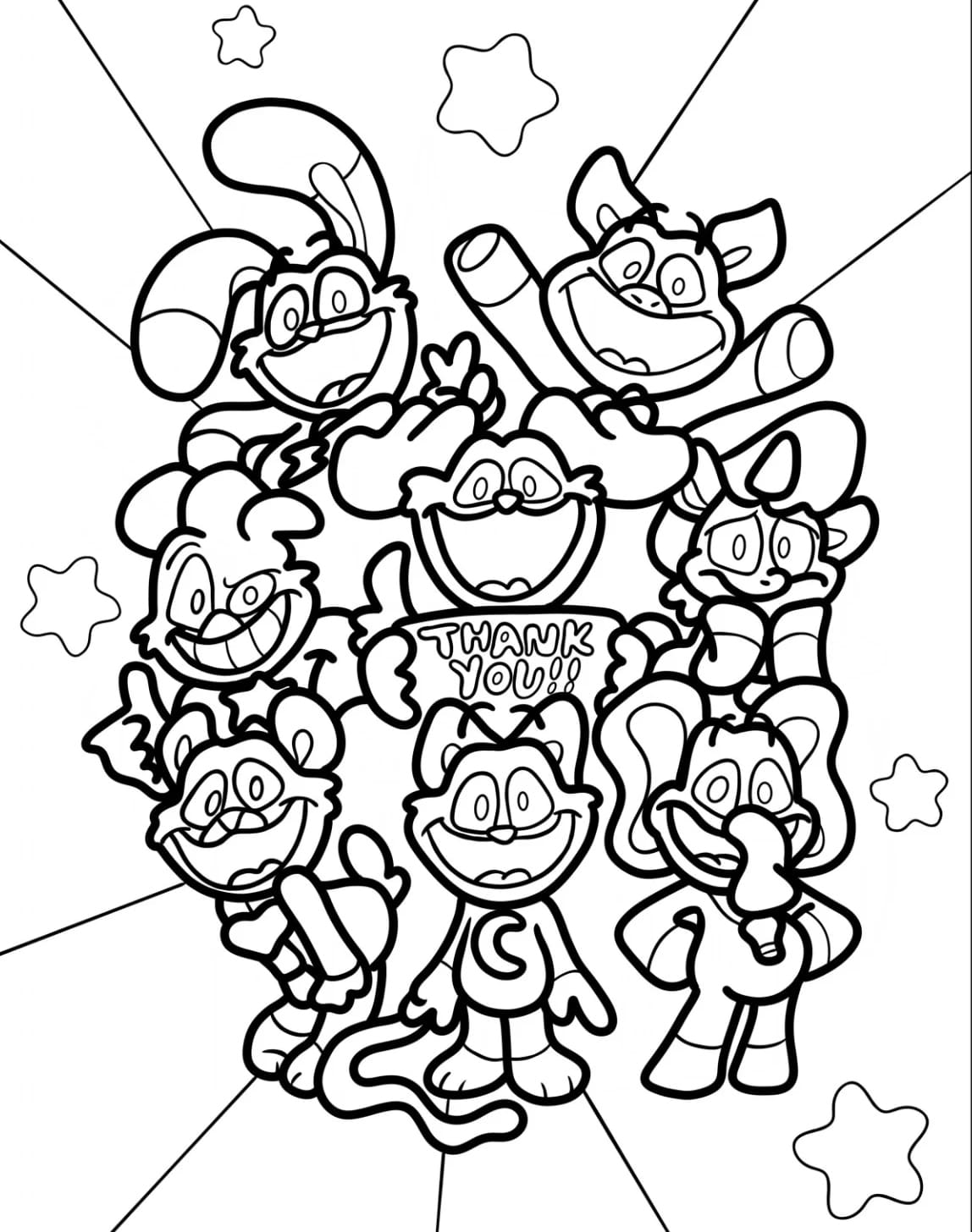 Sød Smiling Critters Tegninger til Farvelægning