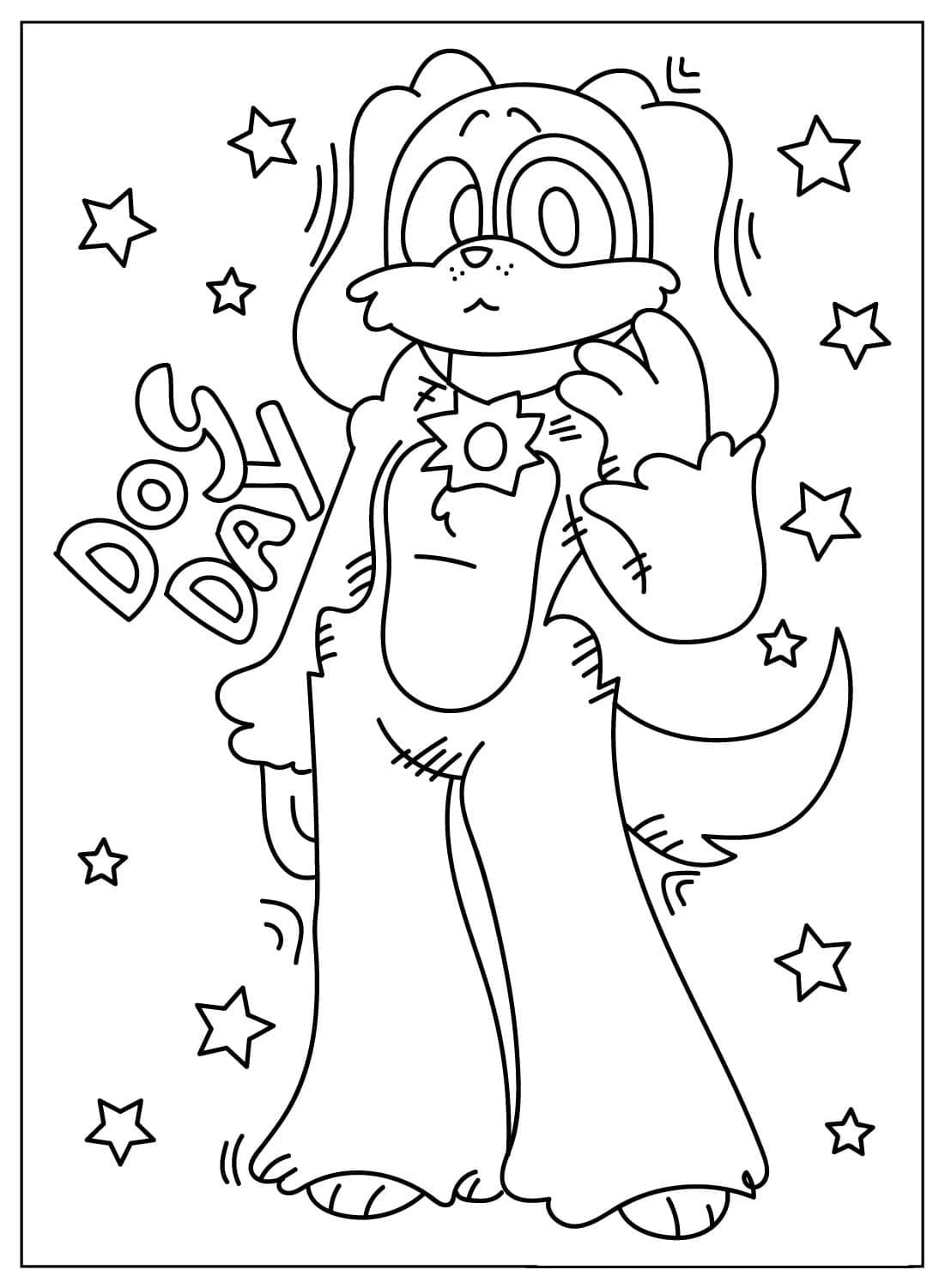 Tegn Dogday Print Tegninger til Farvelægning