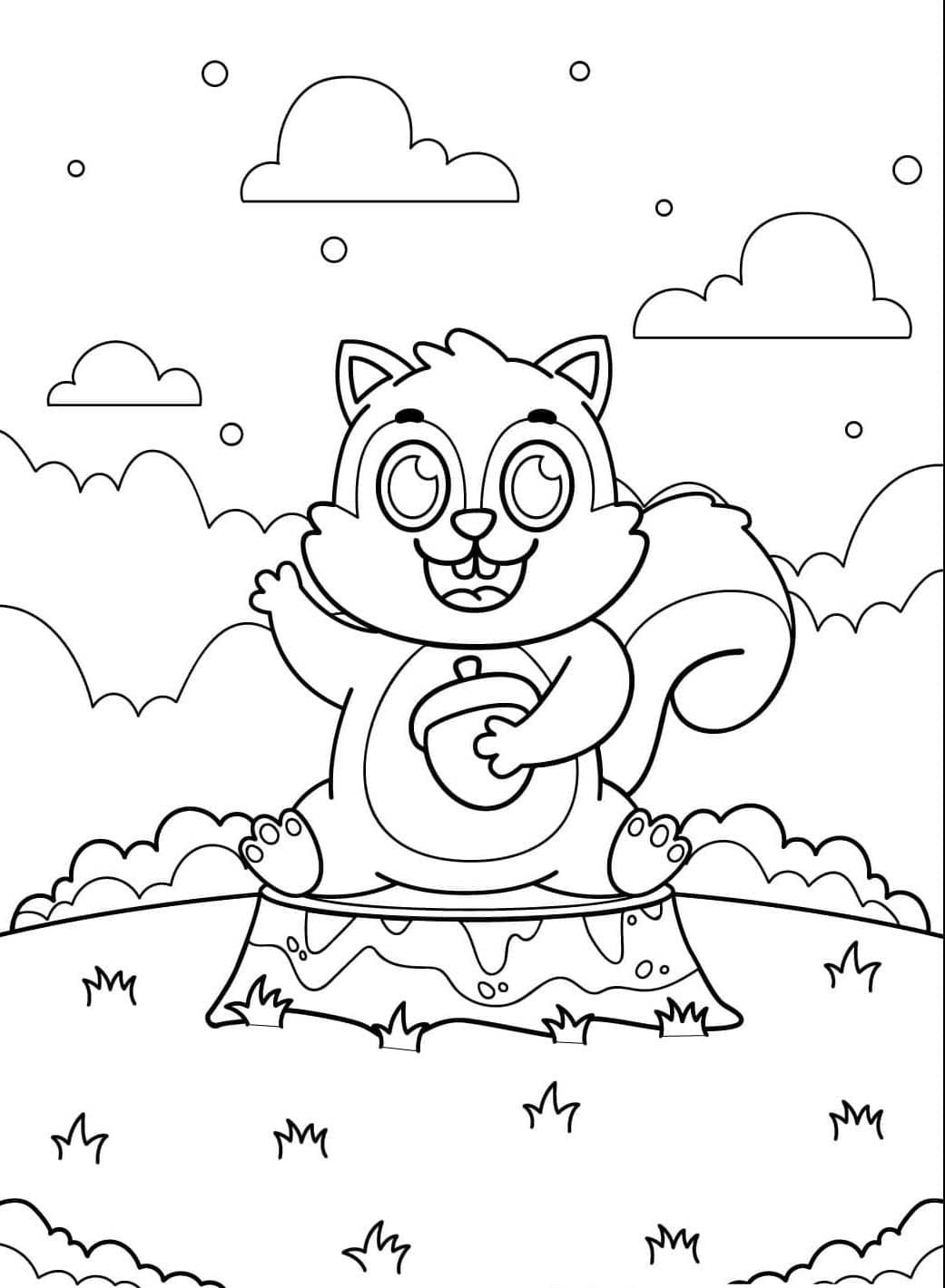 Tegneserie-egern Tegninger til Farvelægning