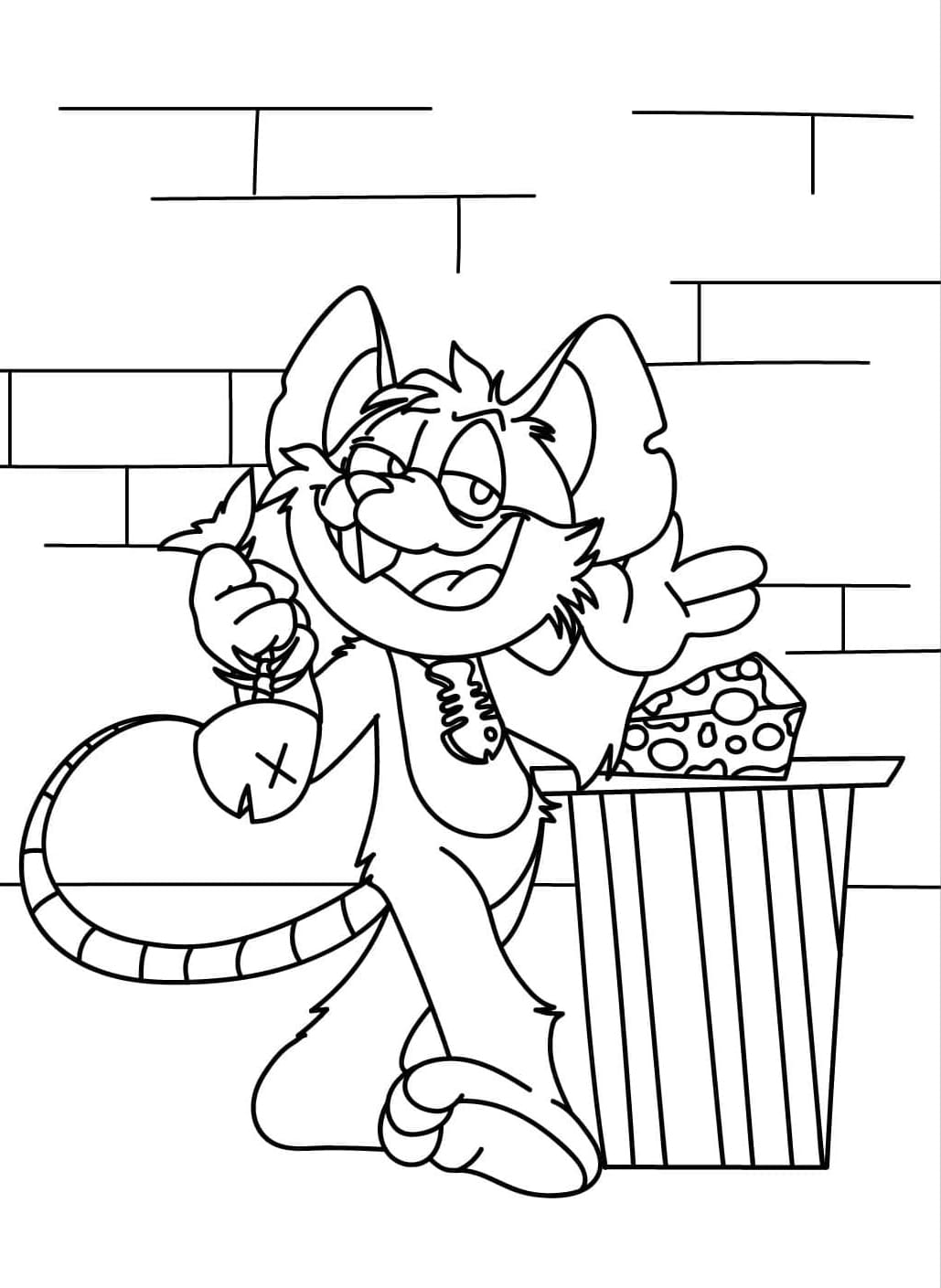 Touille med vedhæng af fiskeben Tegninger til Farvelægning