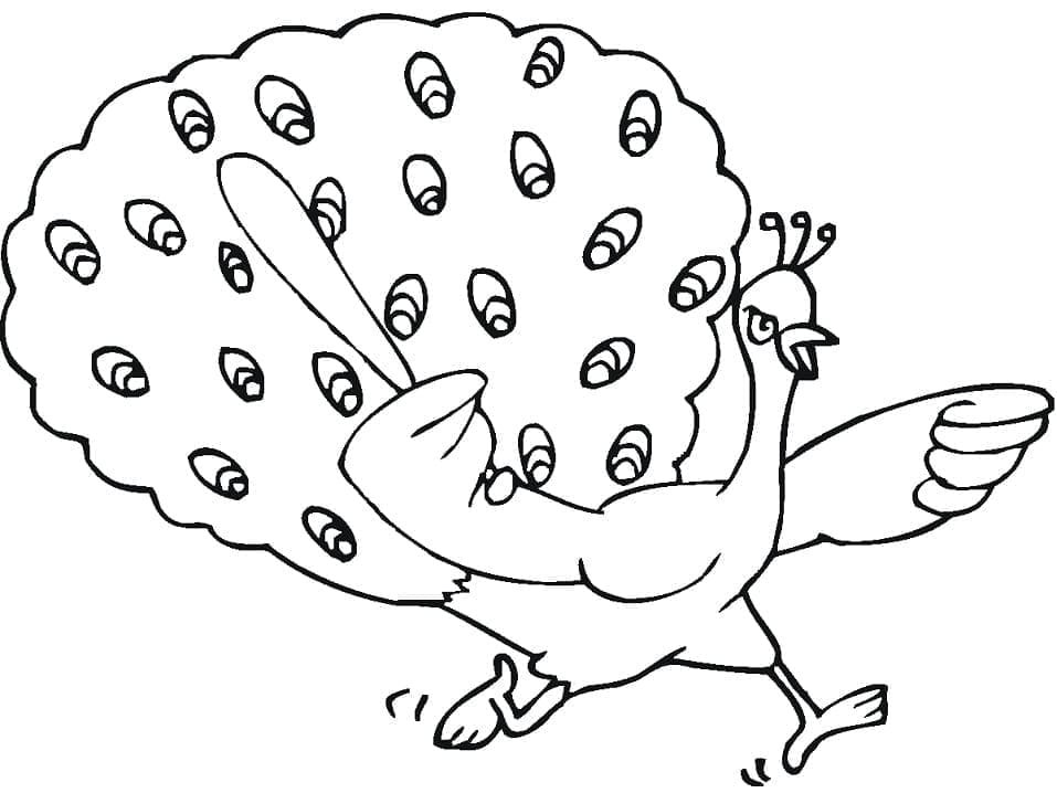 Vred påfugl Tegninger til Farvelægning