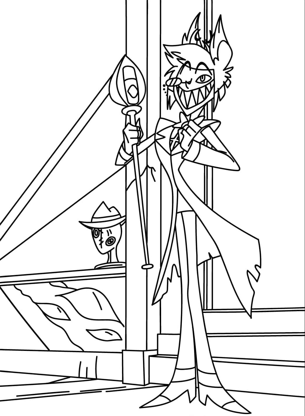 Alastor fra Hazbin Hotel Tegninger til Farvelægning