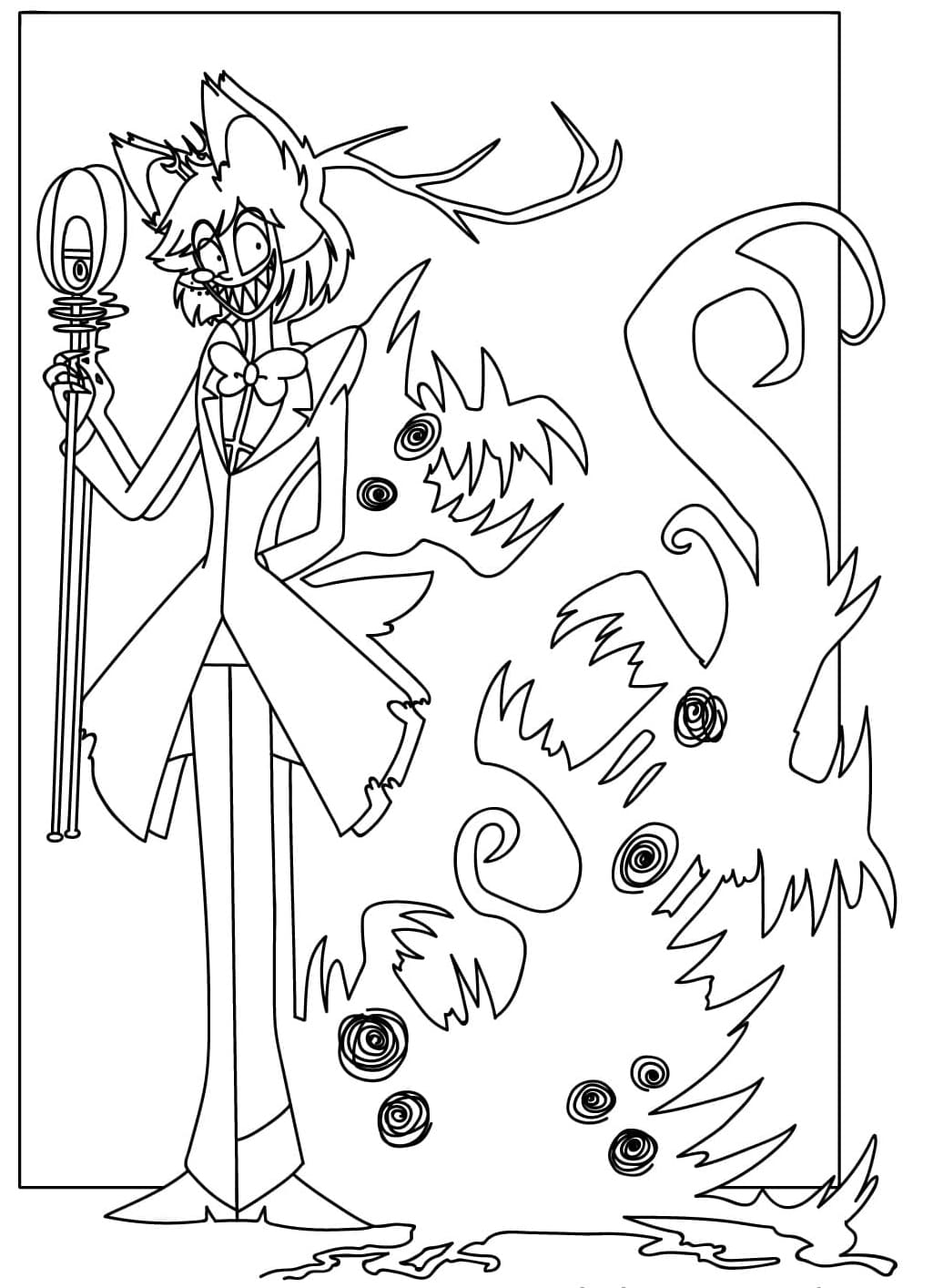 Alastor og Angel Dust skygge Tegninger til Farvelægning