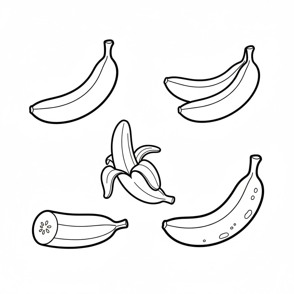 Banan printbar Tegninger til Farvelægning