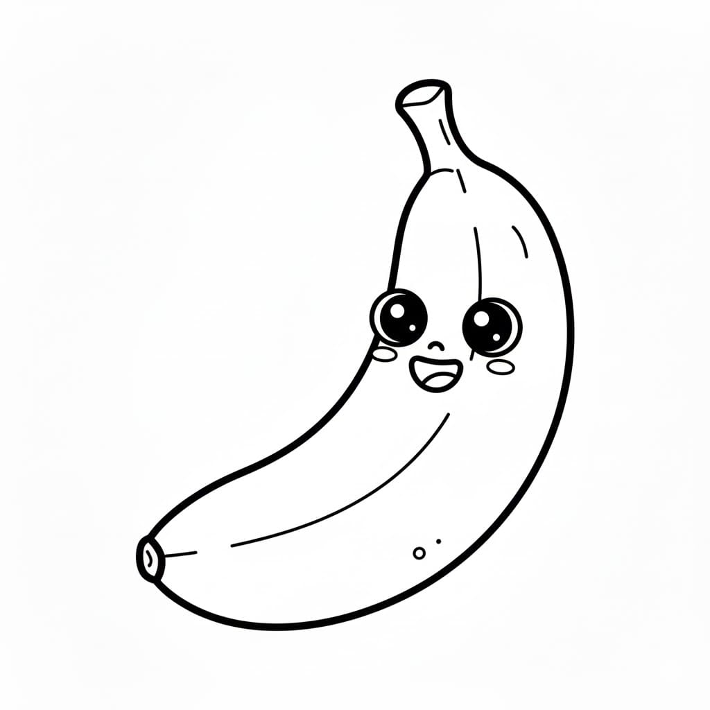 Banan smilende Tegninger til Farvelægning