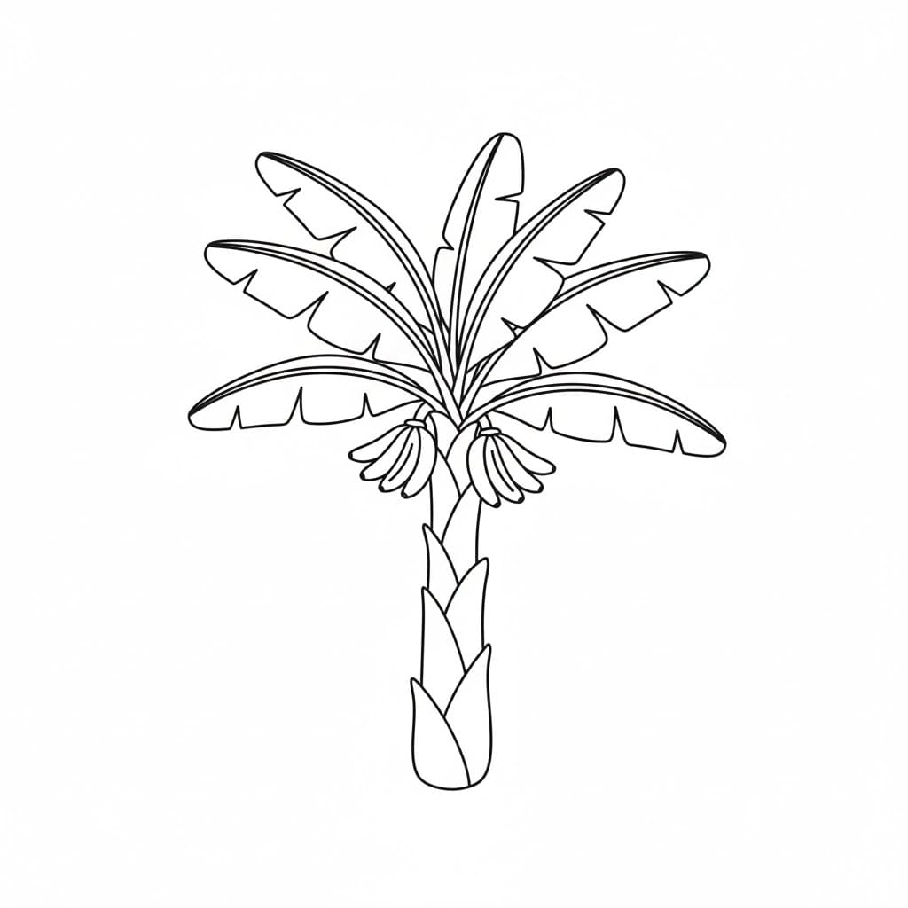 Banantræ Tegninger til Farvelægning