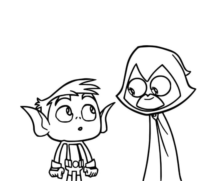 Beast Dreng og Raven Tegninger til Farvelægning