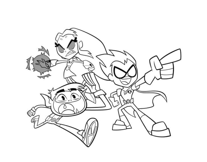 Beast dreng Starfire og Robin Tegninger til Farvelægning