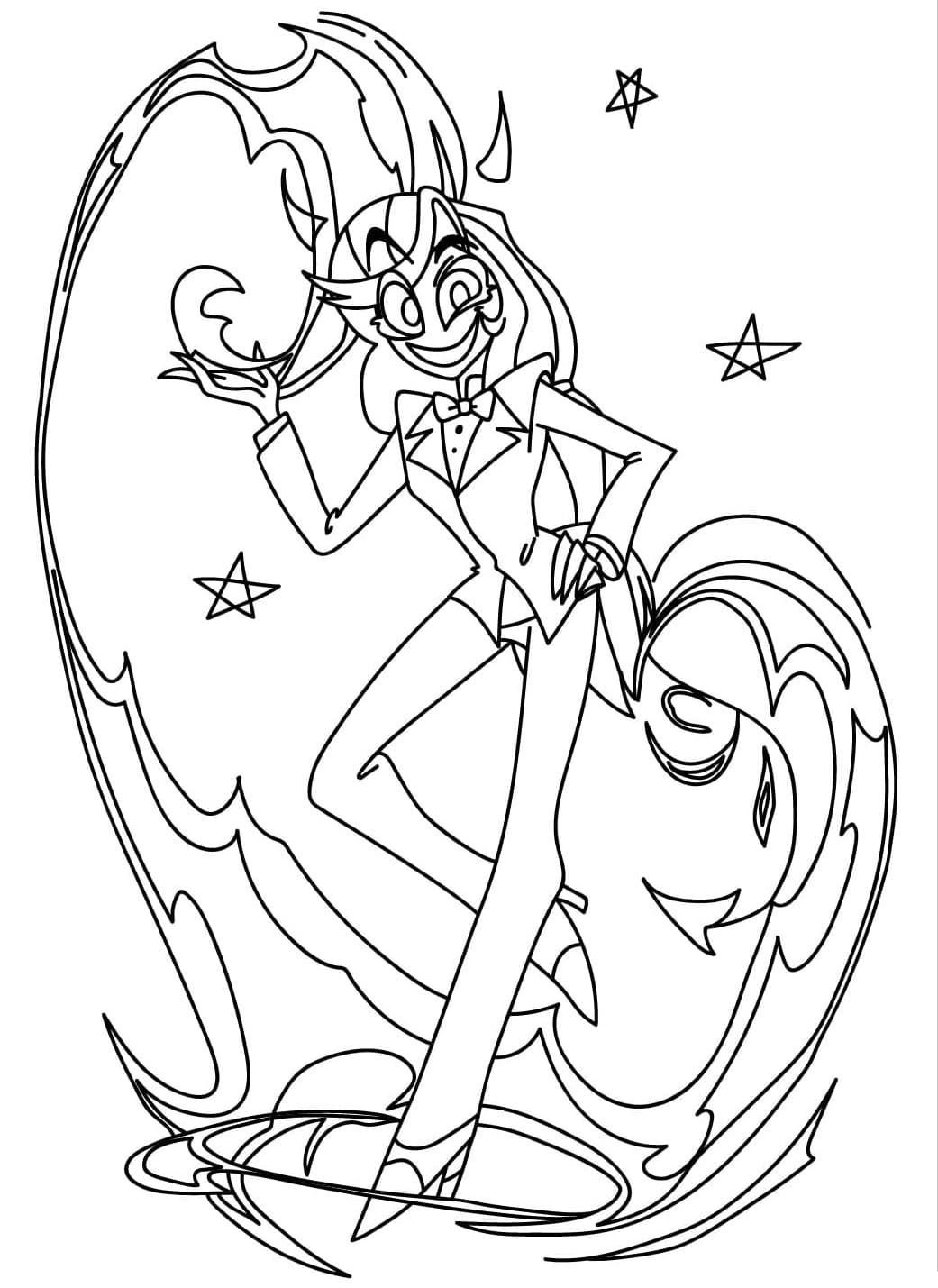 Charlie Morningstar fra Hazbin Hotel Tegninger til Farvelægning