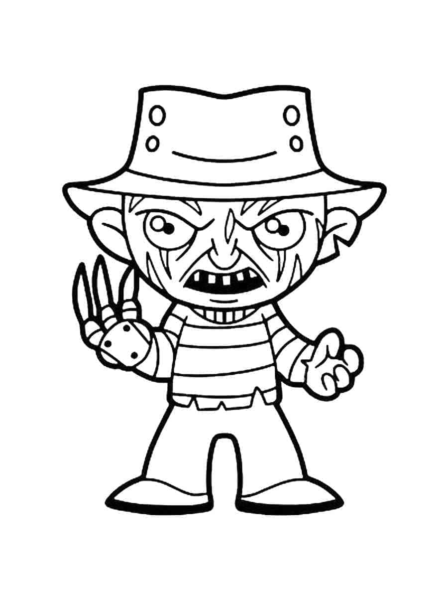 Chibi Freddy Krueger Tegninger til Farvelægning