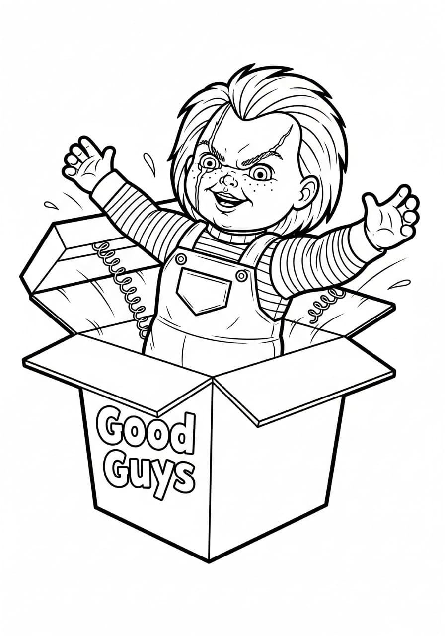 Chucky åben kasse Tegninger til Farvelægning