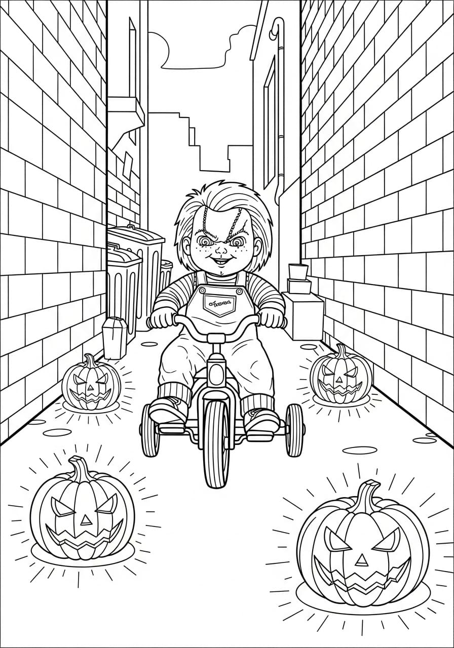 Chucky Halloween Tegninger til Farvelægning
