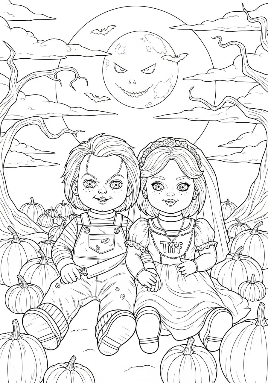 Chucky let Tegninger til Farvelægning