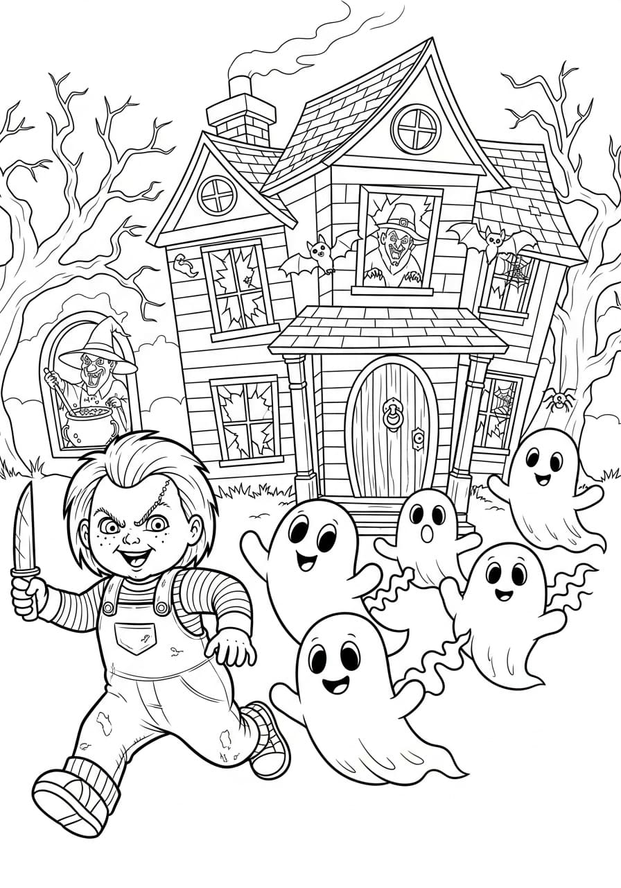 Chucky og Gud Tegninger til Farvelægning