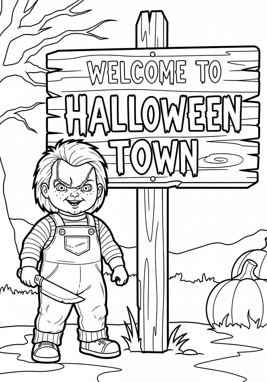 Chucky velkommen Tegninger til Farvelægning