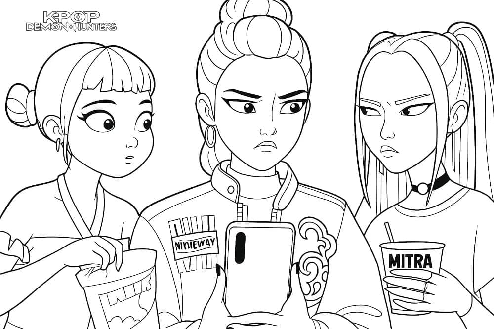 Dæmonjæger pigegruppen er rigtig god Tegninger til Farvelægning