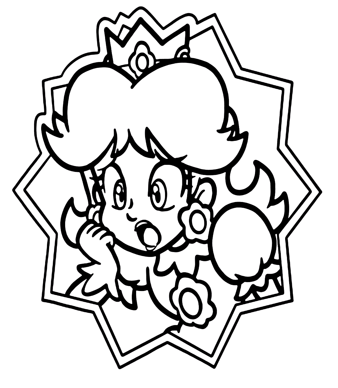 Daisy fra Super Mario Tegninger til Farvelægning