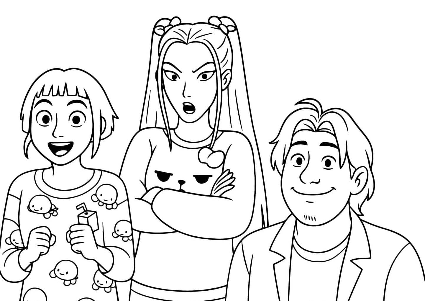 De sødeste figurer i pigejægergruppen Tegninger til Farvelægning