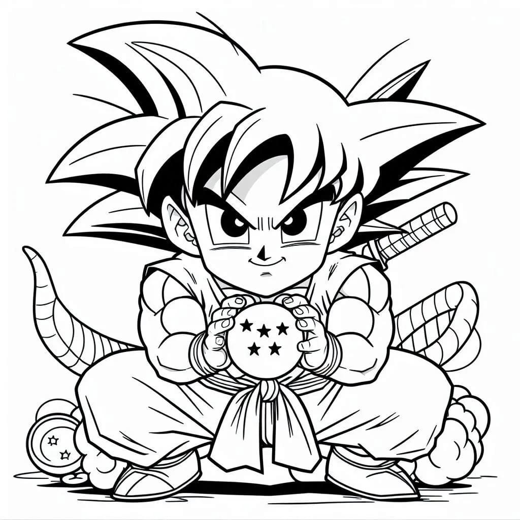 Dragon Ball Z-børn Tegninger til Farvelægning
