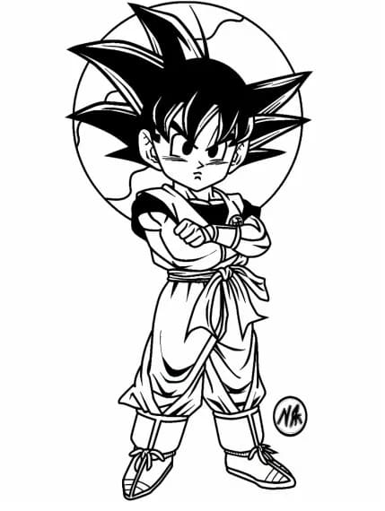 Dragon Ball Z-tryk Tegninger til Farvelægning