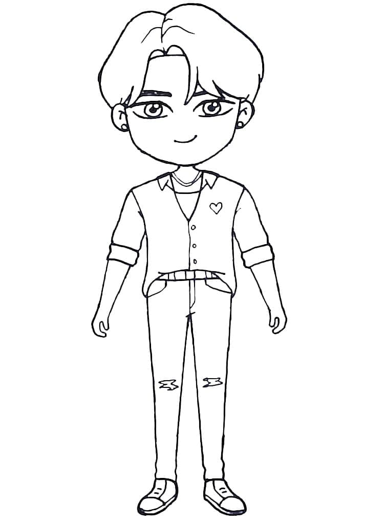 Drengen fra pigejægergruppen Tegninger til Farvelægning