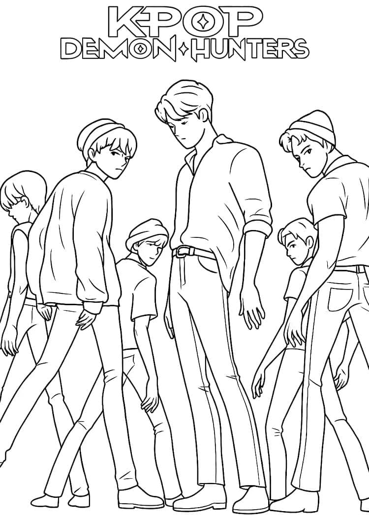 Drengene fra pigejægergruppen Tegninger til Farvelægning