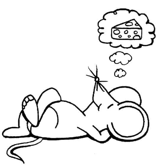 En sovende mus Tegninger til Farvelægning