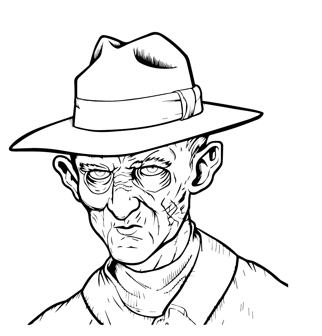 Filmen Freddy Krueger Tegninger til Farvelægning