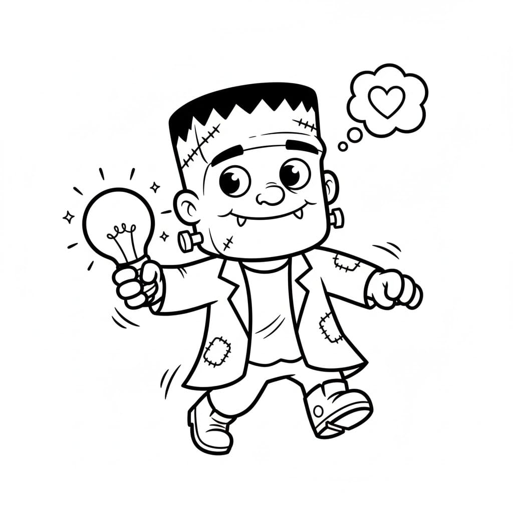 Frankenstein-sjov Tegninger til Farvelægning