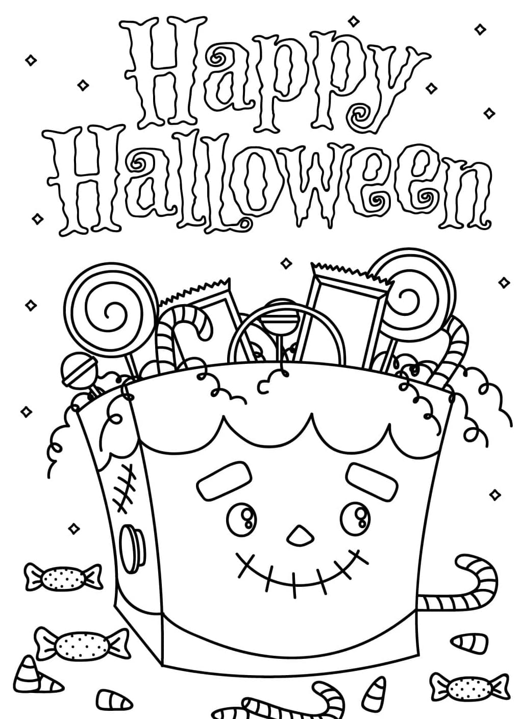 Frankenstein Trick or Treat-taske Tegninger til Farvelægning