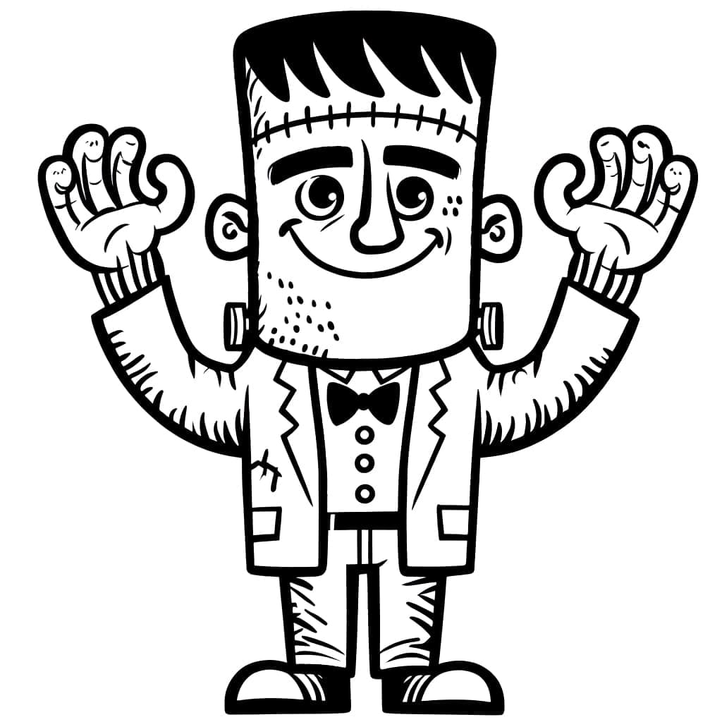 Frankenstein vifter med hænderne Tegninger til Farvelægning