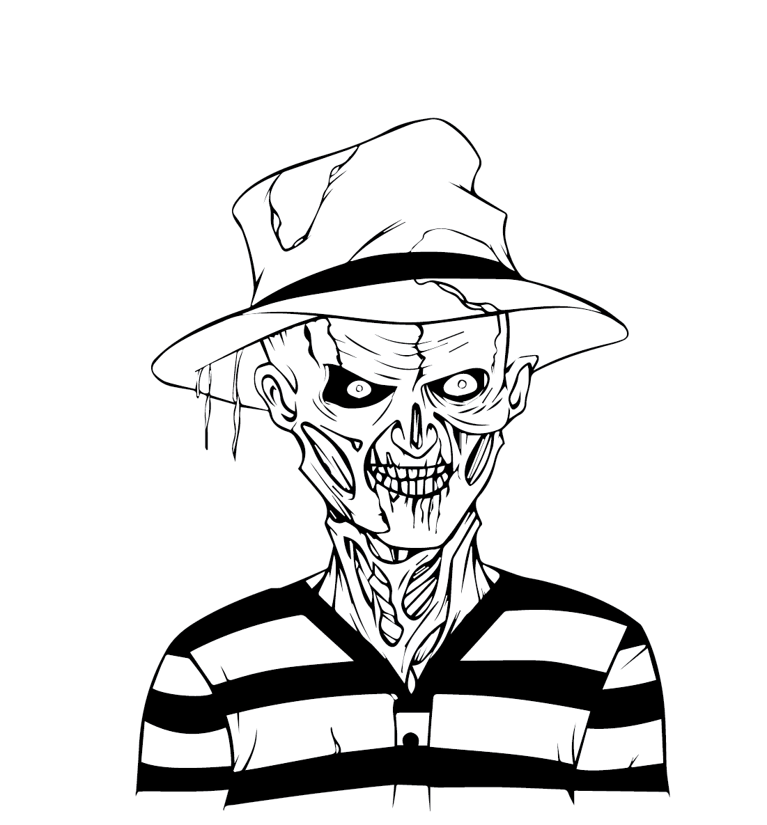 Freddy Krueger-ark Tegninger til Farvelægning