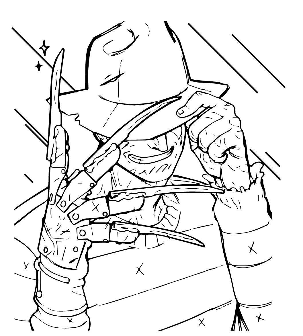 Freddy Krueger-billeder Tegninger til Farvelægning