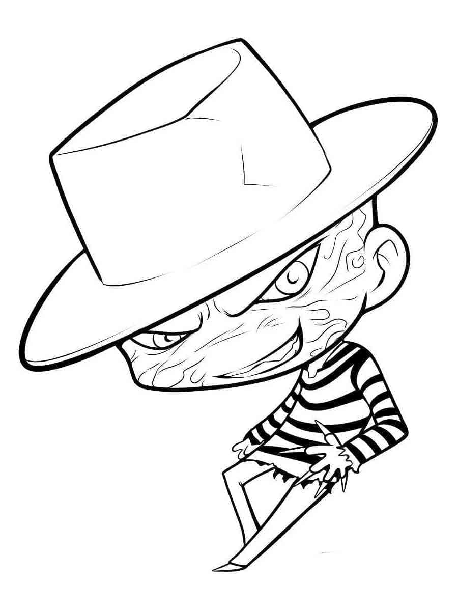 Freddy Krueger Chibi Tegninger til Farvelægning