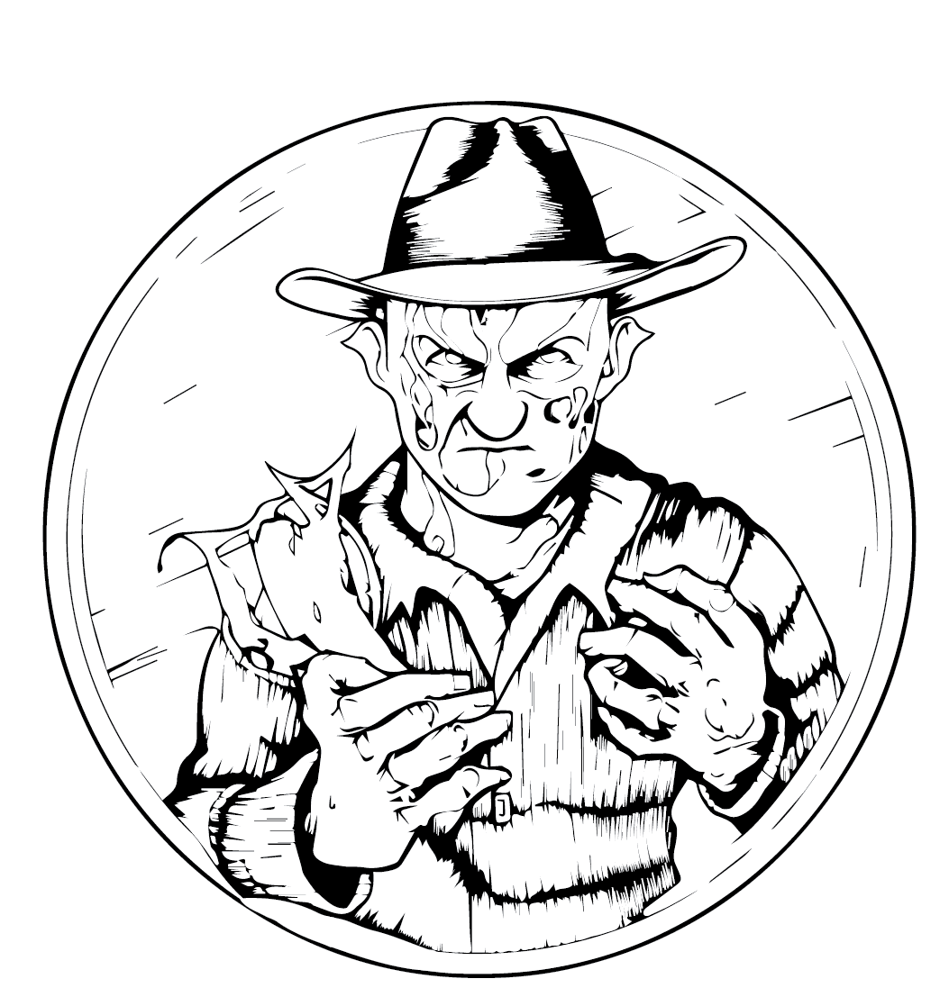 Freddy Krueger-filmen Tegninger til Farvelægning