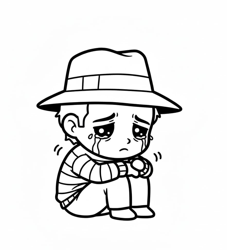 Freddy Krueger græder Tegninger til Farvelægning