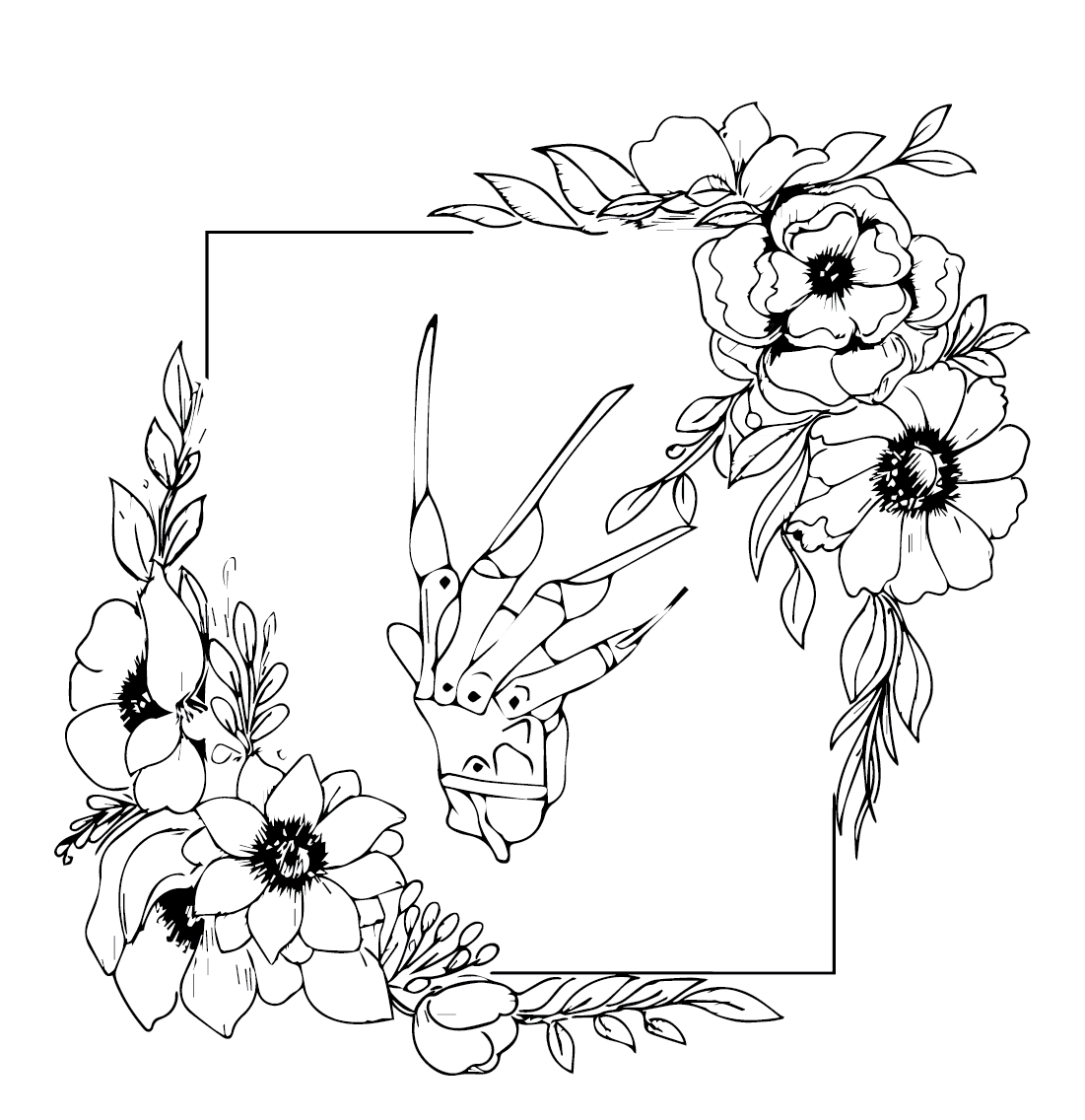 Freddy Krueger-hånden Tegninger til Farvelægning